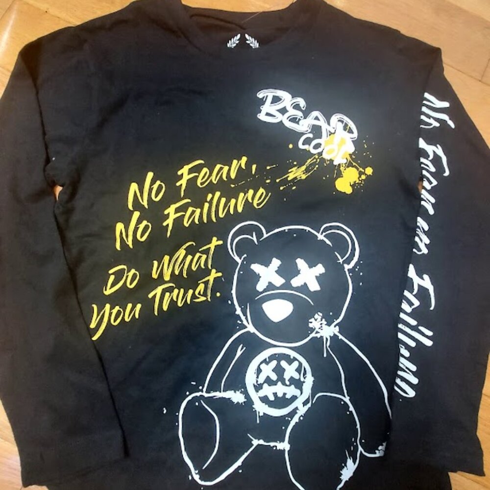 Bordo Cromato CR-24 Chrome Edge T-Shirt Black Youth‎ 8 No Fear Bear Cool New $78